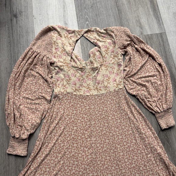 Free People Love Story Floral Print Open Back Maxi Dress Size Medium - Picture 10 of 10